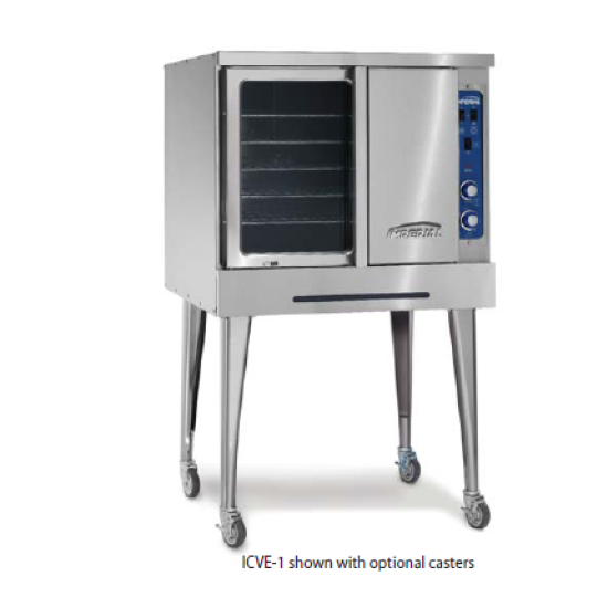 IMPERIAL-SINGLE CONVECTION OVENS ELECTRIC TURBO-FLOW