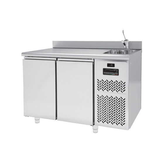 2 Doors 700 with Sink Remote Chiller Counter PLUS PPCL702GNMRAL Splashback