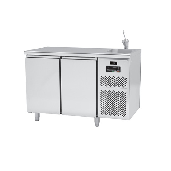 2 Doors 700 with Sink Remote Chiller Counter PLUS PPCL702GNMRFL with Worktop