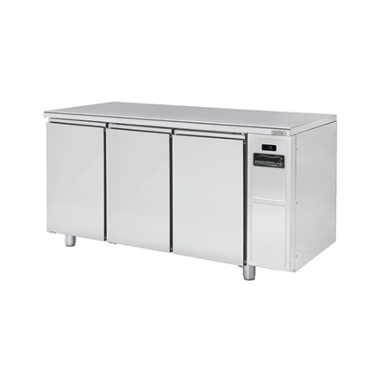 3 Doors 700 Remote Slim Refrigerated counter PLUS PPCT703GNSRFL with Worktop