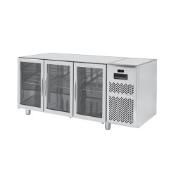 3 Glass Doors 600 Remote Chiller counter PLUS PPCT603GNMRGLSPFL No Worktop