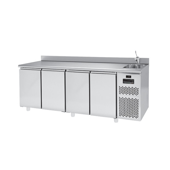 4 Doors Refrigerated counter PLUS 700 with Sink PPCL704ANALFL Splashback