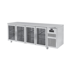 4 Glass Doors 600 Remote Chiller counter PLUS PPCT604GNMRGLFL with Worktop